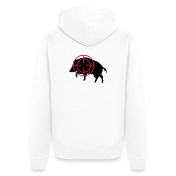 sanglier - Veste à capuche bio Premium Unisexe - blanc - Dos - Thijin (182cm)
