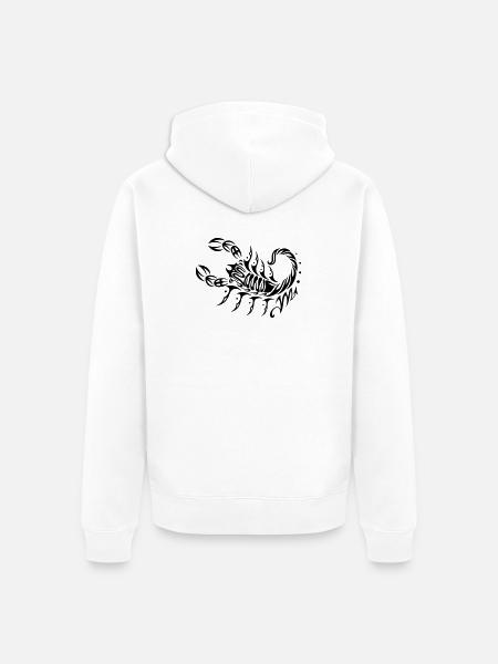 Astrological zodiac, scorpion - Unisex Premium Organic Zip Hoodie - white