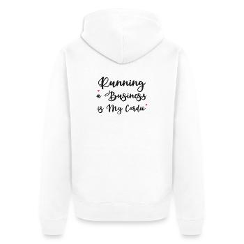 Diriger une entreprise est mon cardio - Veste à capuche bio Premium Unisexe - blanc - Dos - Thijin (182cm)