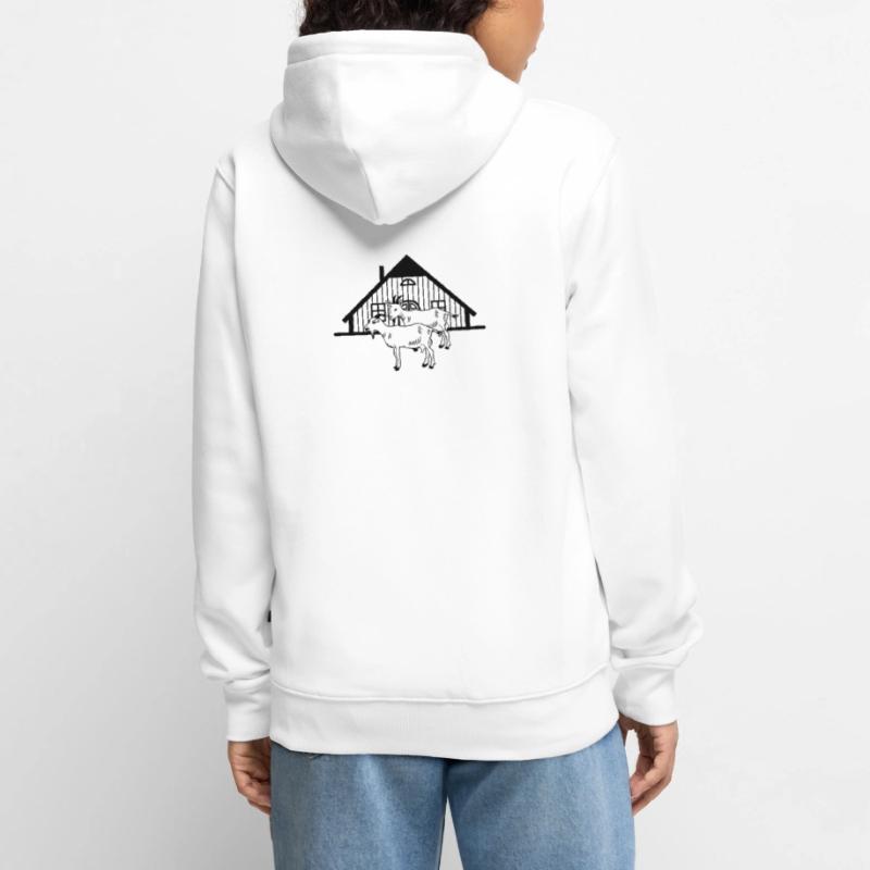 Ziegenfarm oder Stall Unisex Premium Bio Zip Hoodie