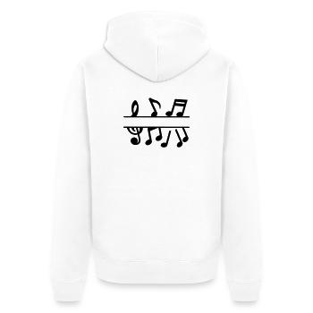 Musical notes with music key text banner - Unisex Premium Organic Zip Hoodie - white - Back - Thijin (182cm)