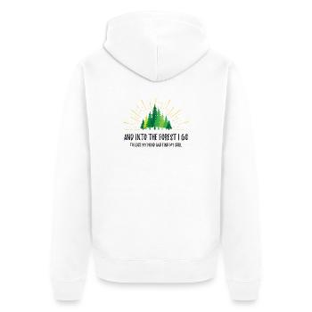 Et je vais dans la forêt - Veste à capuche bio Premium Unisexe - blanc - Dos - Thijin (182cm)