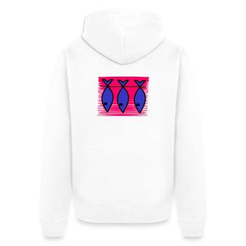 RUHESTAND. ALLES GUTE FÜR DEN RUHESTAND. ALLES GUTE FÜR DEN RUHESTAND - Unisex Premium Bio Zip Hoodie - Weiß - Hinten - Thijin (182cm)