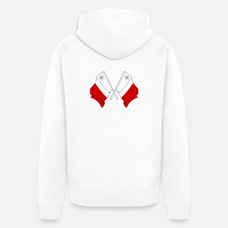 Deux drapeaux Malte - Veste à capuche bio Premium Unisexe - blanc