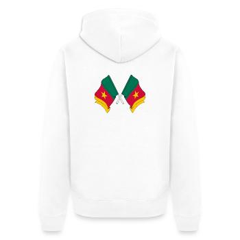 Deux drapeaux Cameroun - Veste à capuche bio Premium Unisexe - blanc - Dos - Thijin (182cm)