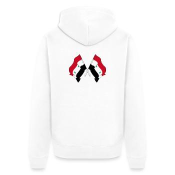 Zwei Flaggen aus Syrien gekreuzt - Unisex Premium Bio Zip Hoodie - Weiß - Hinten - Thijin (182cm)