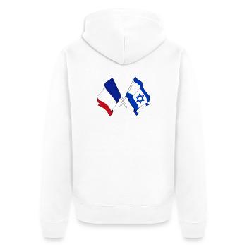 Drapeau de la France et drapeau d’Israël - Veste à capuche bio Premium Unisexe - blanc - Dos - Thijin (182cm)