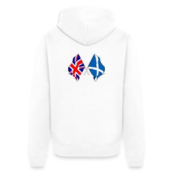 Flag of England and flag of Scotland - Unisex Premium Organic Zip Hoodie - white - Back - Thijin (182cm)