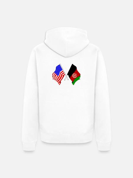 Flag USA flag Afghanistan - Unisex Premium Organic Zip Hoodie - white