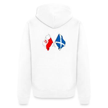 Flagge Polen, Flagge Schottland - Unisex Premium Bio Zip Hoodie - Weiß - Hinten - Thijin (182cm)