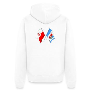 Drapeau Pologne, Subcarpatie franchie - Veste à capuche bio Premium Unisexe - blanc - Dos - Thijin (182cm)