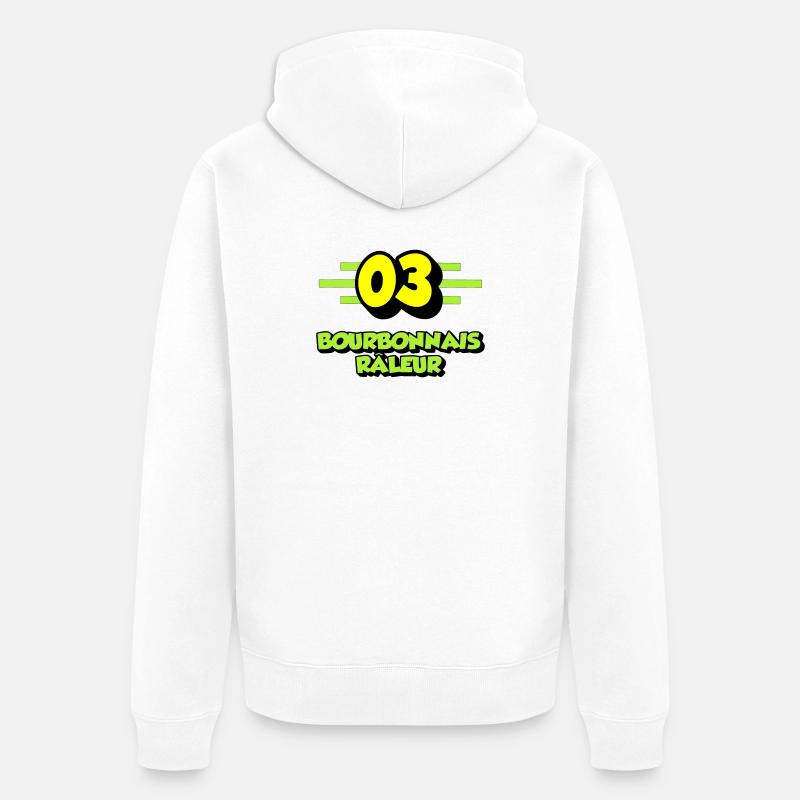 Bourbonnais râleur - Veste à capuche bio Premium Unisexe - blanc