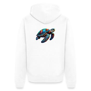 Turtle - Unisex Premium Organic Zip Hoodie - white - Back - Thijin (182cm)