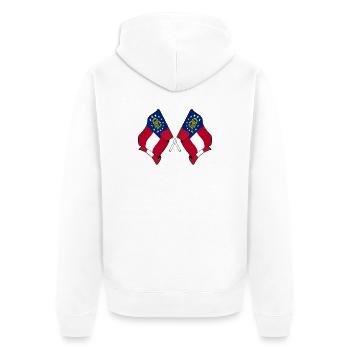Deux drapeaux traversaient la Géorgie - Veste à capuche bio Premium Unisexe - blanc - Dos - Thijin (182cm)
