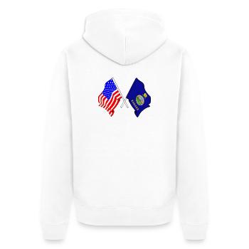 Drapeau des États-Unis et de l’État du Kansas franchi - Veste à capuche bio Premium Unisexe - blanc - Dos - Thijin (182cm)