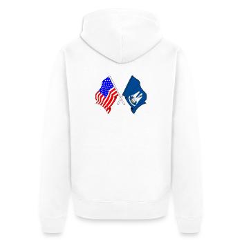Drapeau des États-Unis et de l’État de Lousiane franchi - Veste à capuche bio Premium Unisexe - blanc - Dos - Thijin (182cm)