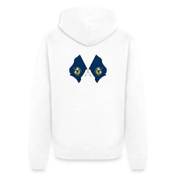 Deux drapeaux ont traversé le Vermont - Veste à capuche bio Premium Unisexe - blanc - Dos - Thijin (182cm)