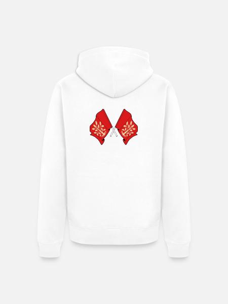 Crossed Flags of Agder Symbolic Design - Unisex Premium Organic Zip Hoodie - white