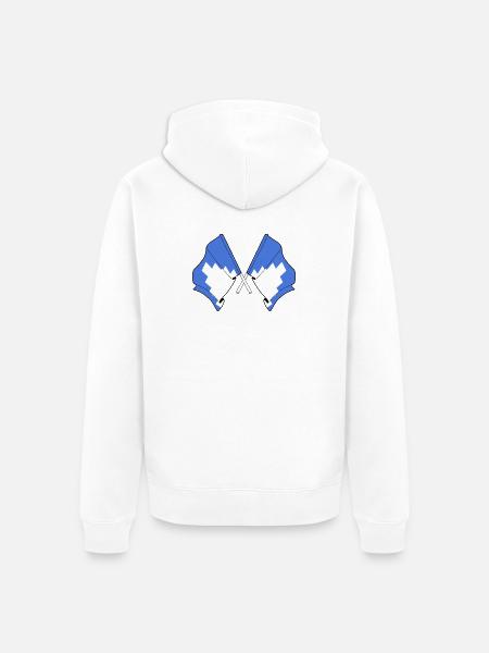 Deux drapeaux croisés d’Akershus - Veste à capuche bio Premium Unisexe - blanc