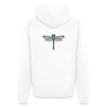 Libelle - Unisex Premium Bio Zip Hoodie - Weiß - Hinten - Thijin (182cm)