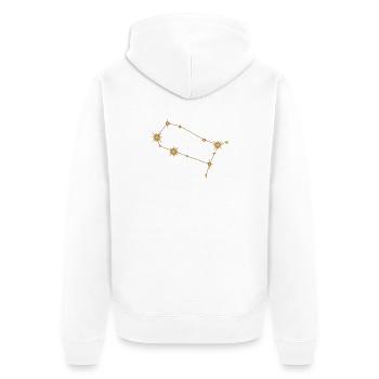 Star Constellation Gemini Zodiac Birth Sign Golden - Unisex Premium Organic Zip Hoodie - white - Back - Thijin (182cm)