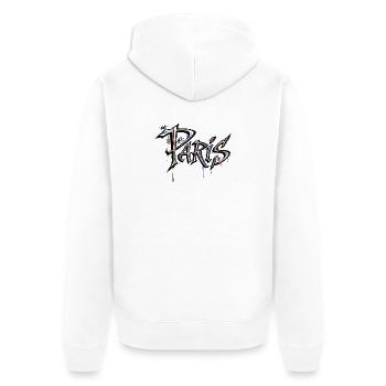 Paris - Unisex Premium Organic Zip Hoodie - white - Back - Thijin (182cm)