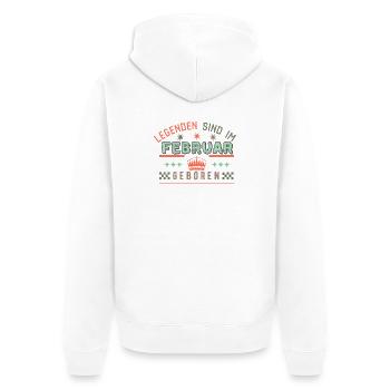 Legenden sind im Februar geboren -Geburtstag party - Unisex Premium Bio Zip Hoodie - Weiß - Hinten - Thijin (182cm)