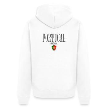 Portugiesischer Stolz, portugiesischer Patriot - Unisex Premium Bio Zip Hoodie - Weiß - Hinten - Thijin (182cm)