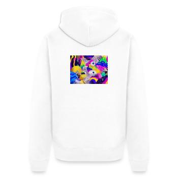 Illustration de géométrie psychédélique colorée - Veste à capuche bio Premium Unisexe - blanc - Dos - Thijin (182cm)