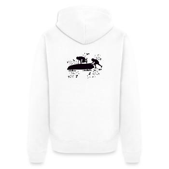 Bobfahrer Bobschlitten Zweierbob - Unisex Premium Bio Zip Hoodie - Weiß - Hinten - Thijin (182cm)