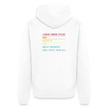 Opa Enkel Enkelkind Opi Großvater - Unisex Premium Bio Zip Hoodie - Weiß - Hinten - Thijin (182cm)