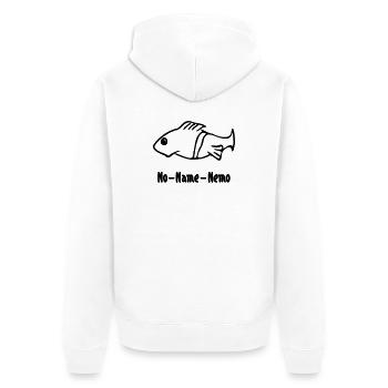 Fisch ohne Namen - Unisex Premium Bio Zip Hoodie - Weiß - Hinten - Thijin (182cm)