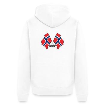 Norwegen-Kreuzflaggen - Unisex Premium Bio Zip Hoodie - Weiß - Hinten - Thijin (182cm)