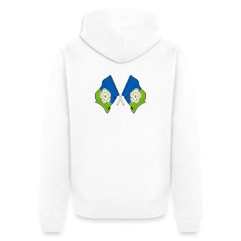 East Riding of Yorkshire Crossed Flags - Unisex Premium Organic Zip Hoodie - white - Back - Thijin (182cm)