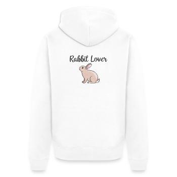 rabbit lovers - Unisex Premium Organic Zip Hoodie - white - Back - Thijin (182cm)