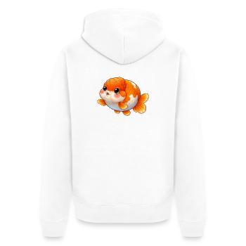 High Quality Orange Ranchu Goldfish - Unisex Premium Bio Zip Hoodie - Weiß - Hinten - Thijin (182cm)