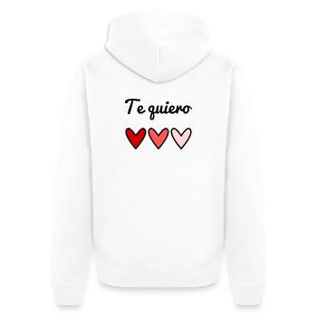 ICH LIEBE DICH. HERZ. PAAR. GERADE VERHEIRATET. Junggesellinnenabschied - Unisex Premium Bio Zip Hoodie - Weiß - Hinten - Thijin (182cm)