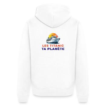 Les_titanic_ta_plante - Veste à capuche bio Premium Unisexe - blanc - Dos - Thijin (182cm)