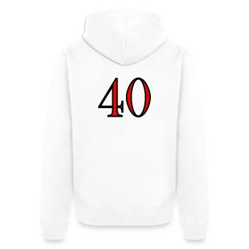 40. 40 ANS. 40e ANNIVERSAIRE. ANNIVERSAIRE 40 ANS. - Veste à capuche bio Premium Unisexe - blanc - Dos - Thijin (182cm)