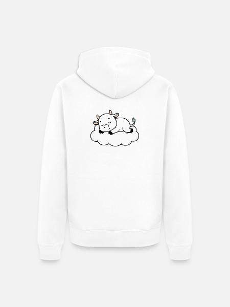 Sleeping Cow Cloud Dream Baby - Unisex Premium Organic Zip Hoodie - white