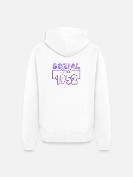 Sozial 1952 - Unisex Premium Bio Zip Hoodie - Weiß