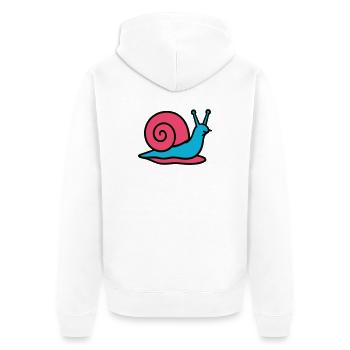 Snail Pop Art Gastropoden-Gemüsegarten - Unisex Premium Bio Zip Hoodie - Weiß - Hinten - Thijin (182cm)