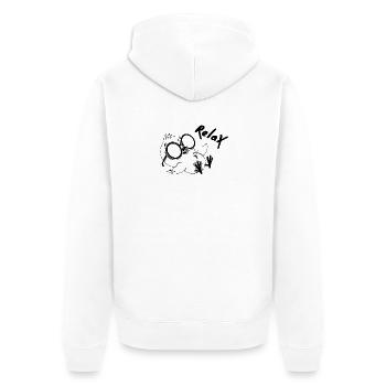 Chill Penguin Relax Funny Cute Cartoon Graphic Tee - Unisex Premium Bio Zip Hoodie - Weiß - Hinten - Thijin (182cm)