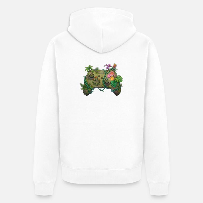 Jungle Controller - Autocollant de jeu - Veste à capuche bio Premium Unisexe - blanc