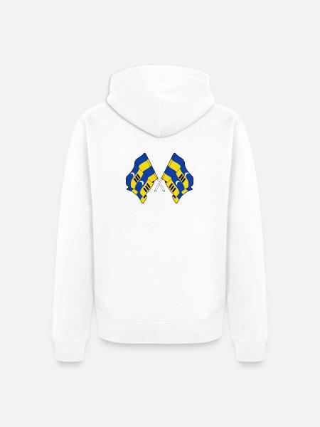Crossed Ameland Flags – Island Pride - Unisex Premium Organic Zip Hoodie - white