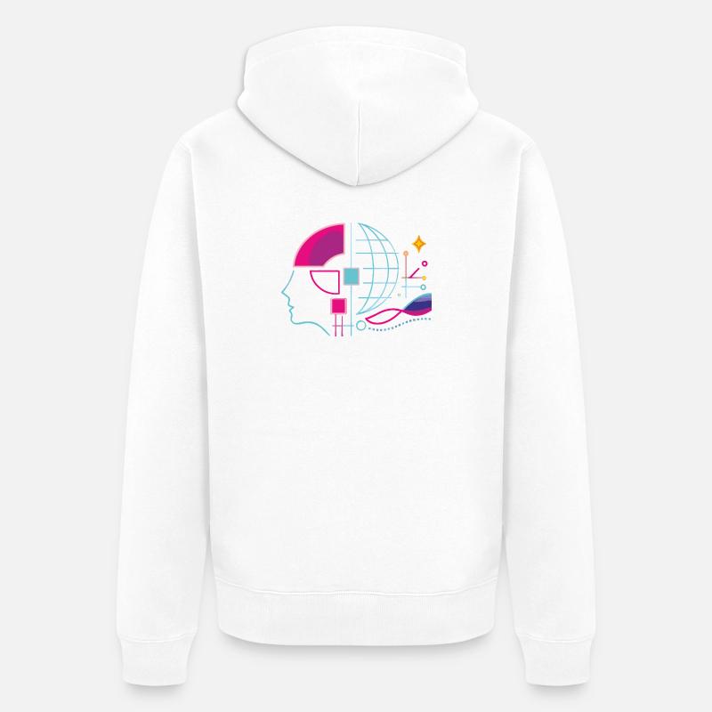 Globale Intelligenz - Unisex Premium Bio Zip Hoodie - Weiß