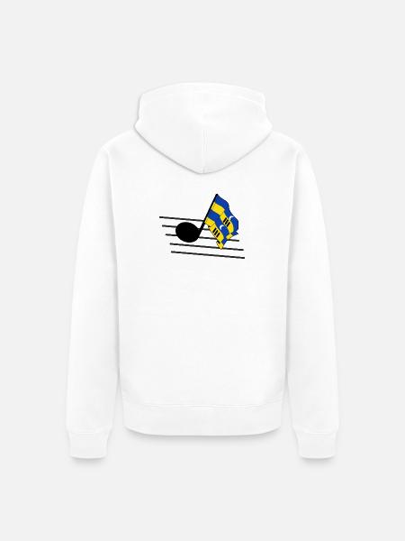 Ameland Music Flag – Insel-Vibes - Unisex Premium Bio Zip Hoodie - Weiß