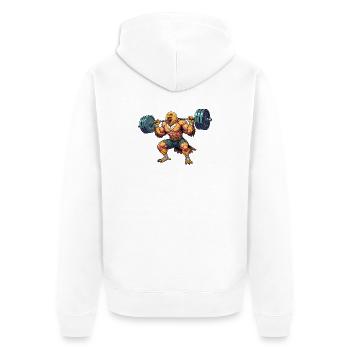 Lifting Eagle: Feathered Strength - Unisex Premium Organic Zip Hoodie - white - Back - Thijin (182cm)