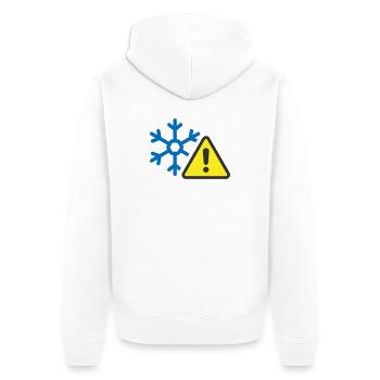 Kältewetterwarnung Solid-Icon Frostsymbol - Unisex Premium Bio Zip Hoodie - Weiß - Hinten - Thijin (182cm)