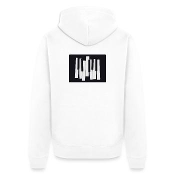Abstrakte Klaviertasten – Modernes Design - Unisex Premium Bio Zip Hoodie - Weiß - Hinten - Thijin (182cm)